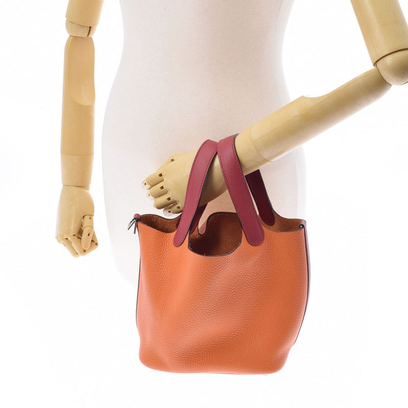 HERMES エルメス ピコタンロックタッチ PM オレンジ/ルージュグレナ X刻印(2016年頃) レディース トリヨンクレマンス スイフト ハンドバッグ Aランク 中古 銀蔵