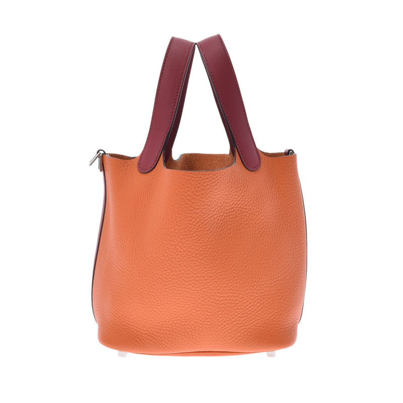 HERMES エルメス ピコタンロックタッチ PM オレンジ/ルージュグレナ X刻印(2016年頃) レディース トリヨンクレマンス スイフト ハンドバッグ Aランク 中古 銀蔵