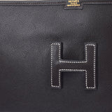 HERMES Hermes Jijuan Dark Brown □ J engraved (around 2006) Unisex Ever -color clutch bag AB Rank used Ginzo