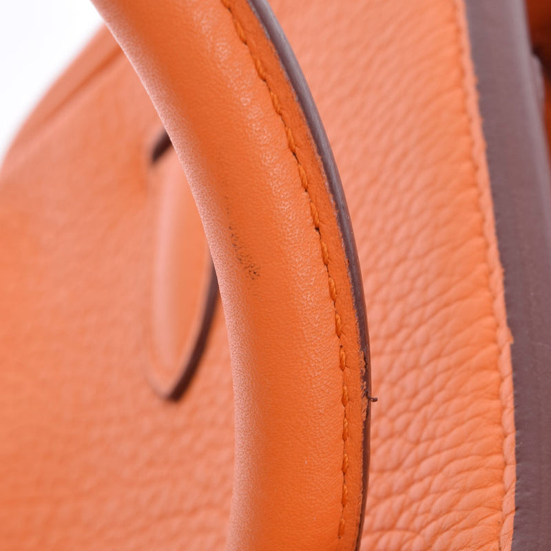 HERMES Hermes Birkin 35 Orange Silver Bracket □ L engraved (around 2008) Unisex Toryon Lemance Handbag B Rank used Ginzo