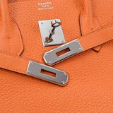 HERMES Hermes Birkin 35 Orange Silver Bracket □ L engraved (around 2008) Unisex Toryon Lemance Handbag B Rank used Ginzo