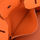 HERMES Hermes Birkin 35 Orange Silver Bracket □ L engraved (around 2008) Unisex Toryon Lemance Handbag B Rank used Ginzo