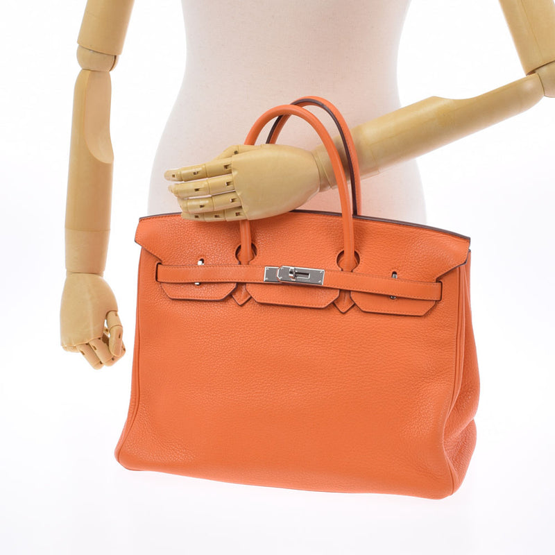 HERMES Hermes Birkin 35 Orange Silver Bracket □ L engraved (around 2008) Unisex Toryon Lemance Handbag B Rank used Ginzo