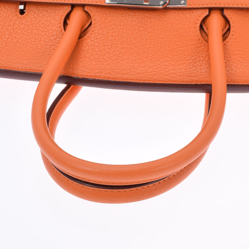 HERMES Hermes Birkin 35 Orange Silver Bracket □ L engraved (around 2008) Unisex Toryon Lemance Handbag B Rank used Ginzo