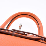 HERMES Hermes Birkin 35 Orange Silver Bracket □ L engraved (around 2008) Unisex Toryon Lemance Handbag B Rank used Ginzo