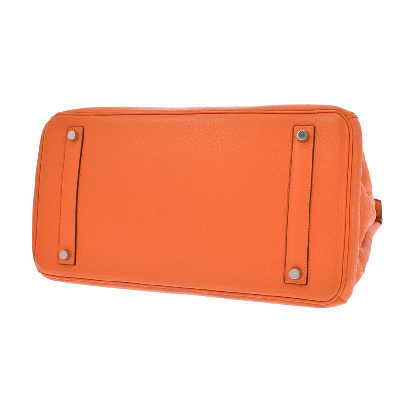 HERMES Hermes Birkin 35 Orange Silver Bracket □ L engraved (around 2008) Unisex Toryon Lemance Handbag B Rank used Ginzo