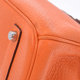 HERMES Hermes Birkin 35 Orange Silver Bracket □ L engraved (around 2008) Unisex Toryon Lemance Handbag B Rank used Ginzo