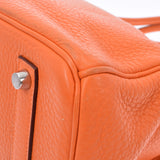 HERMES Hermes Birkin 35 Orange Silver Bracket □ L engraved (around 2008) Unisex Toryon Lemance Handbag B Rank used Ginzo