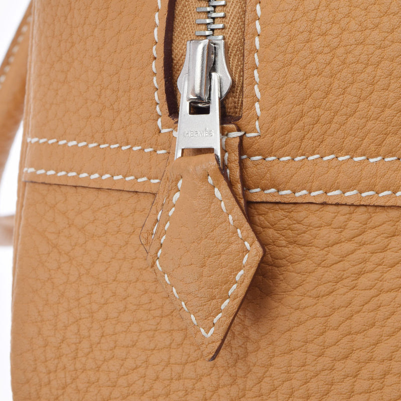 HERMES Hermes Preme 28 Natural Sable Silver Collection □ R engraved (around 2014) Ladies Fjord Handbag A Rank Used Ginzo