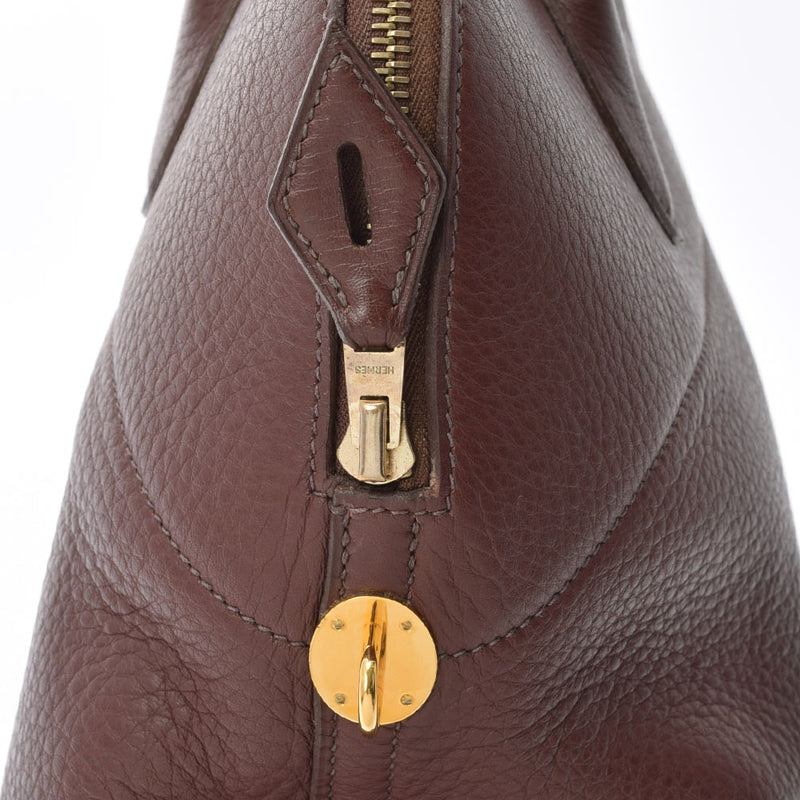 HERMES エルメス ボリード 37 茶 ゴールド金具 □F刻印(2002年頃) レディース トリヨンクレマンス ハンドバッグ ABランク 中古 銀蔵