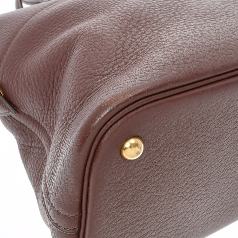 HERMES エルメス ボリード 37 茶 ゴールド金具 □F刻印(2002年頃) レディース トリヨンクレマンス ハンドバッグ ABランク 中古 銀蔵