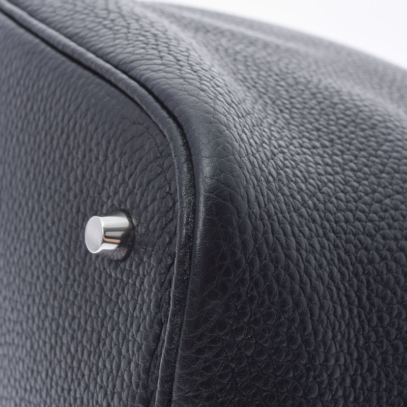 HERMES Hermes Picotan Lock GM Black Silver Bracket X engraved (around 2016) Ladies Toryon Lemance Handbag A Rank used Ginzo