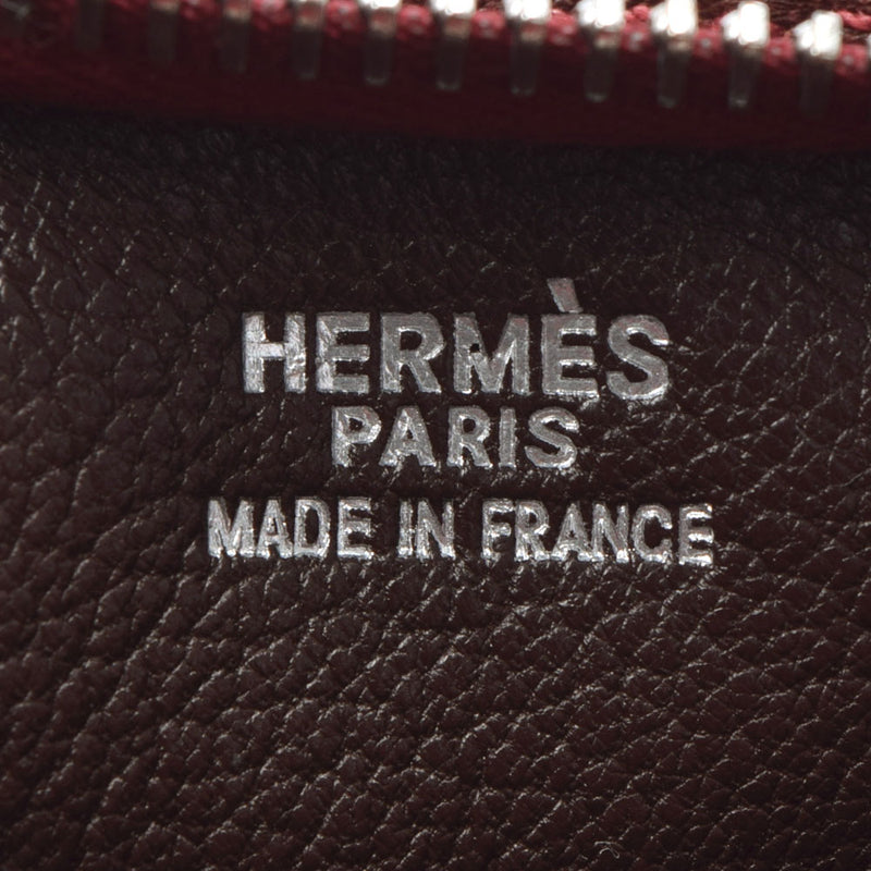 HERMES Hermes Berlango 23 Rouge Achid Silver Bracket □ E Clean (around 2001) Unisex Ostrich Shoulder Bag B Rank Used Ginzo