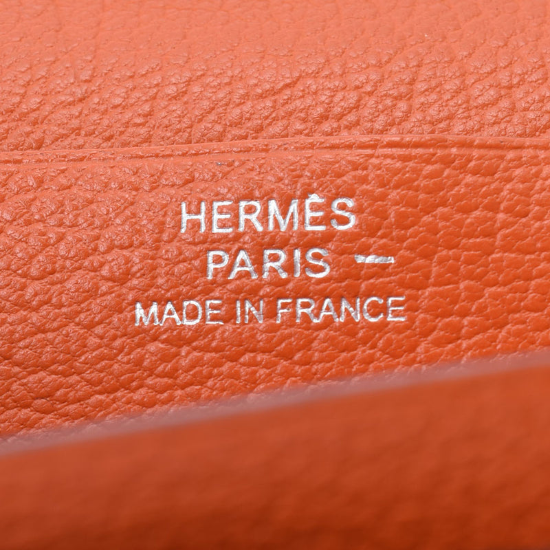 HERMES エルメス ベアンスフレ オレンジ シルバー金具 □J刻印(2006年頃) レディース リザード 長財布 ABランク 中古 銀蔵