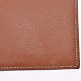 HERMES Hermes Bears Freet Cognac Silver Bracket □ H -engraved (around 2004) Unisex Vo Epson Long Wallet B Feden Ginzo