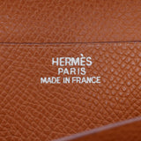 HERMES Hermes Bears Freet Cognac Silver Bracket □ H -engraved (around 2004) Unisex Vo Epson Long Wallet B Feden Ginzo