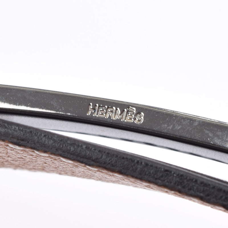 HERMES Hermes H -belt 85cm Reversible Black/Gold Silver metal fittings □ N engraved (around 2010) Men's Box Carfgo Belt A Rank used Ginzo