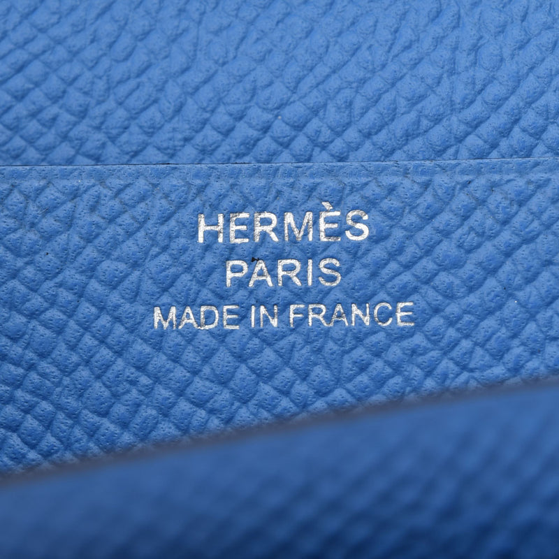 HERMES Hermes Beans Freet Orange Poppy/Blue Paradise Silver Bracket X engraved (around 2016) Ladies Epson Long Wallet New Federation Ginzo