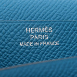 HERMES Hermes Beans Freed Blue Feel Meal/Blue Saffir Silver Bracket □ Q -engraved (around 2013) Ladies Epson Long Wallet New Federation Ginzo
