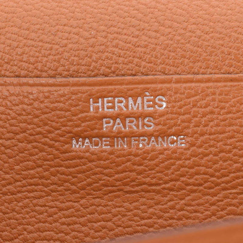 HERMES エルメス ベアンスフレ ゴールド シルバー金具 C刻印(2018年頃) レディース オーストリッチ 長財布 Aランク 中古 銀蔵