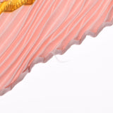 HERMES Hermes Pleated Curf Tiger pattern Light Pink Ladies Silk 100 % Scarf AB Rank used Ginzo