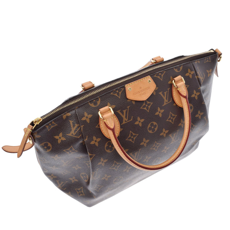 路易威顿路易·维顿（Louis Vuitton）路易威登（Louis Vuitton）会标Turen MM 2Way Brown M48814女士会标帆布手提包AB级使用Ginzo