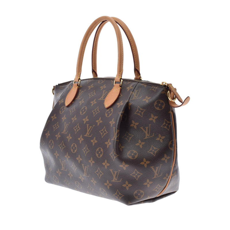 路易威顿路易·维顿（Louis Vuitton）路易威登（Louis Vuitton）会标Turen MM 2Way Brown M48814女士会标帆布手提包AB级使用Ginzo