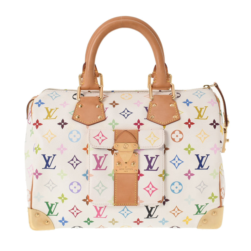 LOUIS VUITTON Louis Vuitton Multicolor Speedy 30 Bron (White) M92643 Ladies Monogram Multicolor Handbag AB Rank Used Ginzo