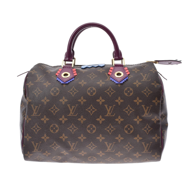 LOUIS VUITTON ルイヴィトン モノグラム トーテム スピーディ30 ブラウン/ピンク系 M41666 レディース ハンドバッグ Aランク 中古 銀蔵