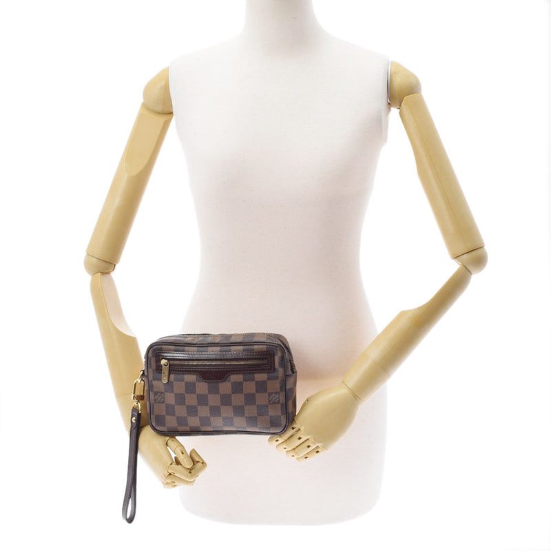 LOUIS VUITTON Louis Vuitton Damier Pochette Bier Macao Brown N41739 Ladies Dami Cambus Accessories Pouch B Rank used Ginzo