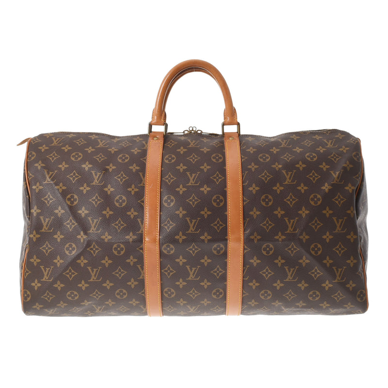 LOUIS VUITTON Louis Vuitton Monogram Kepol 55 Brown M41424 Unisex Monogram Canvas Boston Bag B Rank used Ginzo