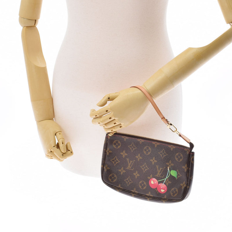 LOUIS VUITTON Louis Vuitton Monogram Cherry Brown M95008 Ladies Monogram Canvas Accessory Pouch A Rank Used Ginzo