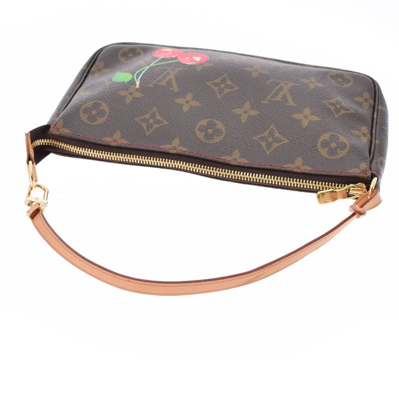 LOUIS VUITTON Louis Vuitton Monogram Cherry Brown M95008 Ladies Monogram Canvas Accessory Pouch A Rank Used Ginzo