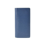 LOUIS VUITTON Louis Vuitton Epi Portfeuy Braze Blue Oxford M62973 Men's Epireather Long Wallet A Rank Used Ginzo