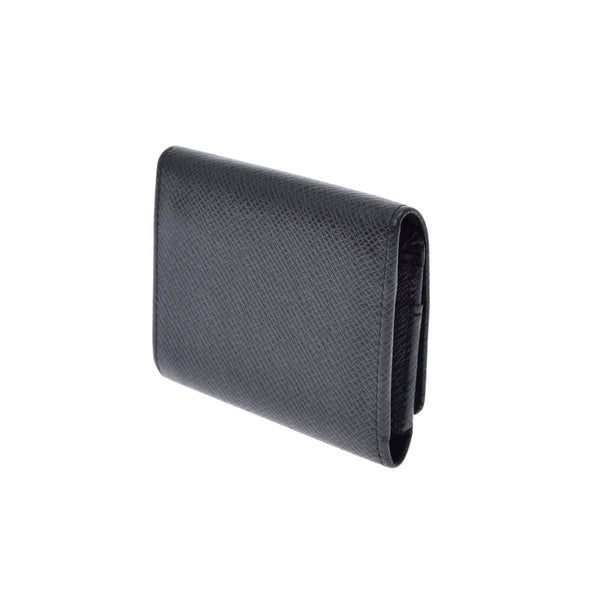 LOUIS VUITTON Louis Vuitton Taiga Port Moneco Moneco Gay Compact Wallet Aldoise (Black) M32562 Men's Leather Bi -Fold Wallet B Rank Used Ginzo