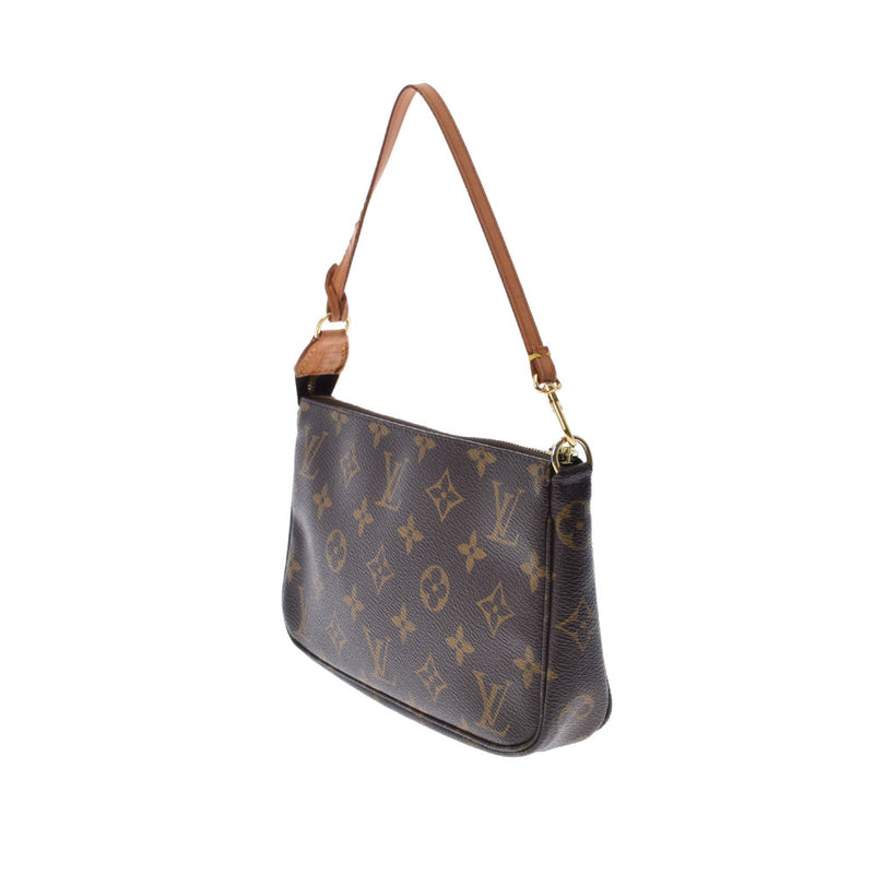 路易威顿路易·维顿（Louis Vuitton）路易威登（Louis Vuitton）会标pochette配件棕色M51980女士会标帆布辅助袋ab ab rank二手