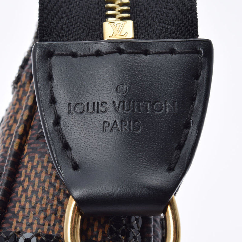 LOUIS VUITTON ルイヴィトン ダミエ パイエット ミニ ブラウン N63176 レディース ダミエキャンバス スパンコール アクセサリーポーチ ABランク 中古 銀蔵