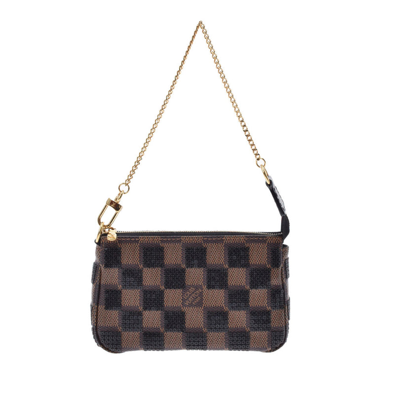 LOUIS VUITTON Louis Vuitton Damier Pieet Mini Brown N63176 Ladies Damier Cambus Span Call Accessory Pouch AB Rank Used Ginzo