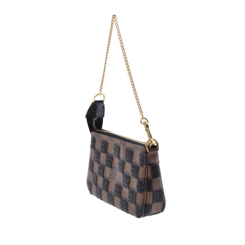 路易威顿路易·维顿（Louis Vuitton）路易威登（Louis Vuitton）damier pieet迷你棕色n63176女士damier cambus span呼叫辅助袋ab ab rank used hud ginzo