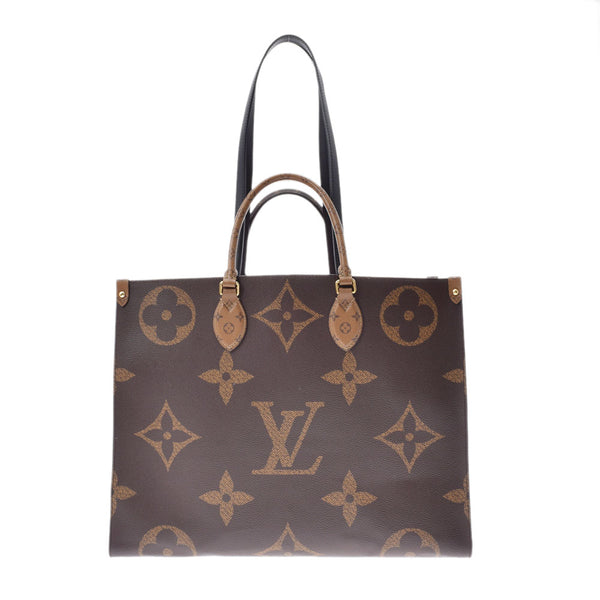 LOUIS VUITTON Louis Vuitton Monogram Giant on the Go GM Brown M44576 Unisex Monogram Canvas 2WAY Bag AB Rank Used Ginzo