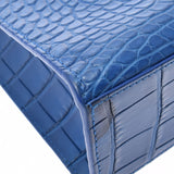 LOUIS VUITTON Louis Vuitton Exotic Leather Sack Plastic Blue Ladies Crocodile Handbag AB Rank Used Ginzo