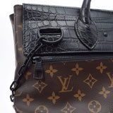 LOUIS VUITTON ルイヴィトン モノグラム エキゾチック スティーマーPM 2WAY ブラウン/黒 N96215 メンズ クロコダイル ハンドバッグ Aランク 中古 銀蔵