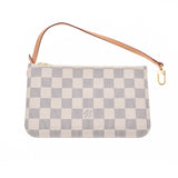 LOUIS VUITTON Louis Vuitton Damier Azur Never Frle PM White N41362 Ladies Handbag AB Rank Used Ginzo