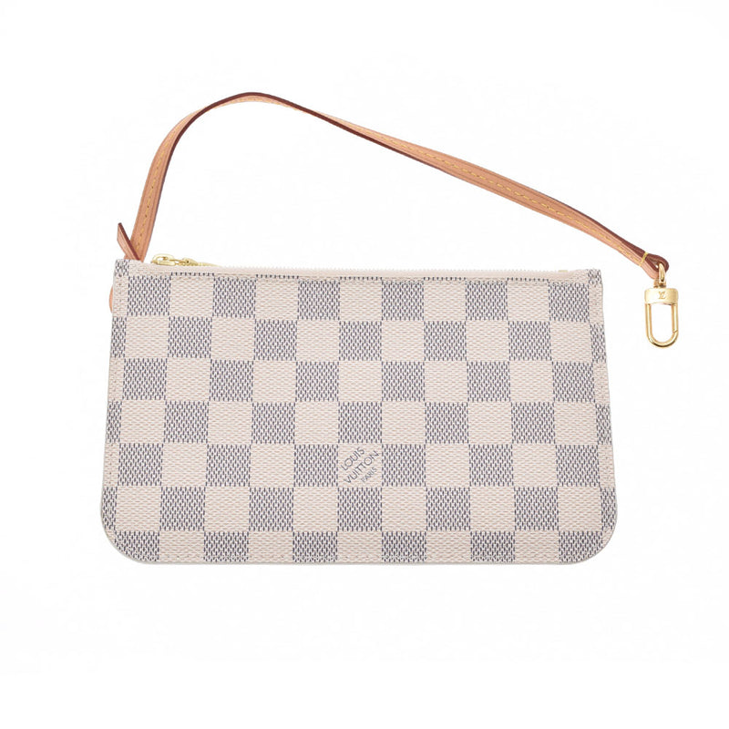 LOUIS VUITTON Louis Vuitton Damier Azur Never Frle PM White N41362 Ladies Handbag AB Rank Used Ginzo