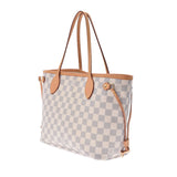 LOUIS VUITTON Louis Vuitton Damier Azur Never Frle PM White N41362 Ladies Handbag AB Rank Used Ginzo