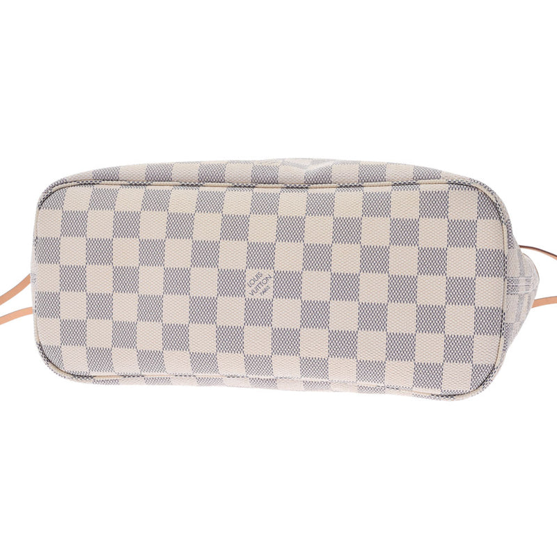 LOUIS VUITTON Louis Vuitton Damier Azur Never Frle PM White N41362 Ladies Handbag AB Rank Used Ginzo