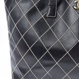 香奈儿香奈儿野生针迹黑色金架女士小腿手提包B等级用ginzo