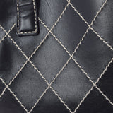 香奈儿香奈儿野生针迹黑色金架女士小腿手提包B等级用ginzo