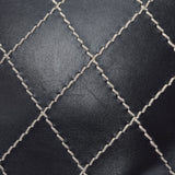 香奈儿香奈儿野生针迹黑色金架女士小腿手提包B等级用ginzo