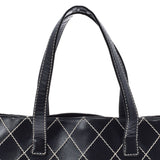 香奈儿香奈儿野生针迹黑色金架女士小腿手提包B等级用ginzo